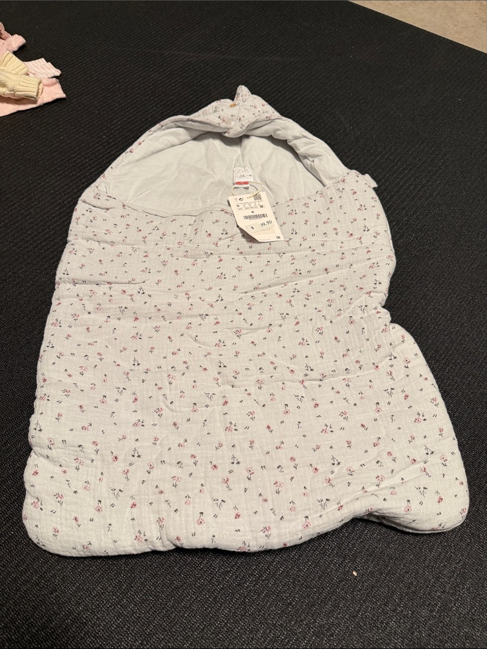 Baby Quilted Hooded Sleeping Bag - with Floral Print